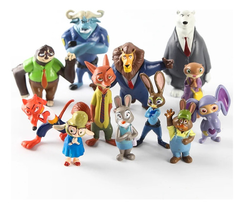 Zootropolis Set 12 Figuras Nick Fox Judy Rabbit Flash