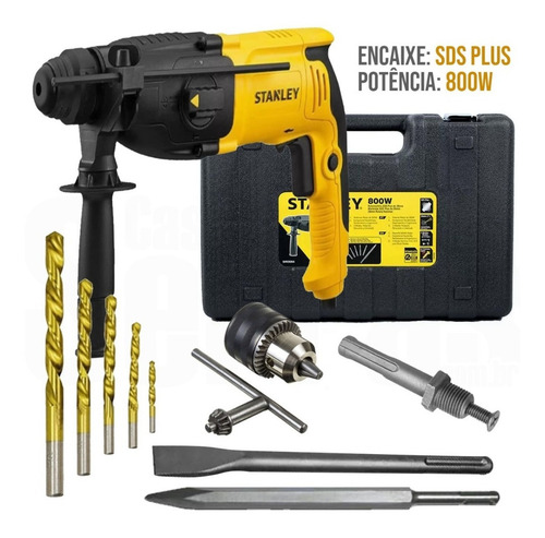 Martelete eletropneumático Stanley SHR263K amarelo e preto frequência de 60Hz com 800W de potência 127V