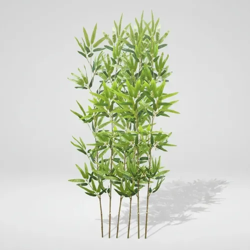 Kit Com 6 Hastes Planta Bambu Mossô Artificial Cor Verde