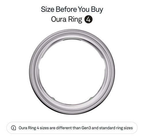 Oura Ring 4 Smart Ring Monitor Personal Plateado T: 15