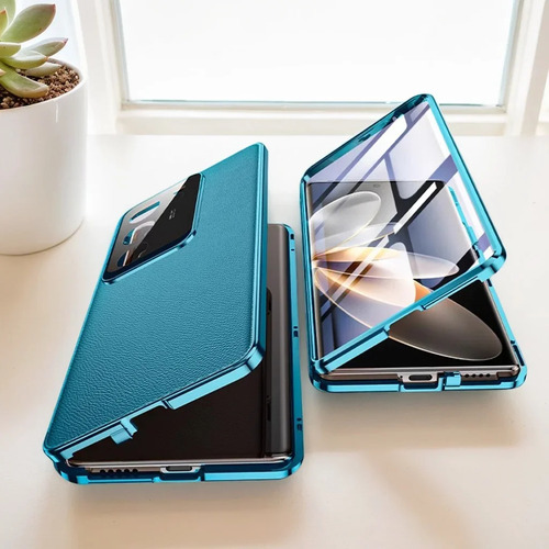Funda De Piel Para Oppo Find X8 Pro A78 A79 A80 A98 A3 Pro 5g Lock Hebilla Funda De Lente De Vidrio Templado De Doble Cara