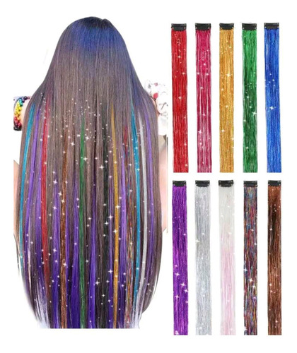 10 Piezas De Extensiones De Cabello Para Carnaval 