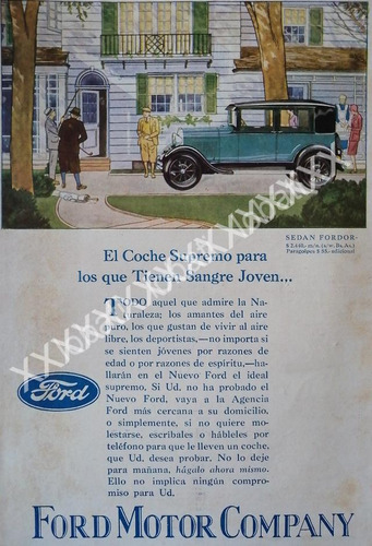 Cartel Retro Autos Ford Sedan Forodor 1927 /116 /raro