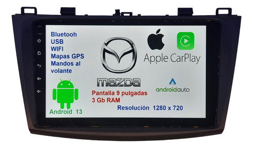 Estéreo Android Mazda 3 Bt Gps Pantalla Táctil  Canbus 32 Gb