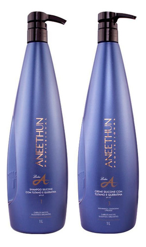 Kit Aneethun Shampoo 1 L E Creme Silicone Linha A 1 Litro