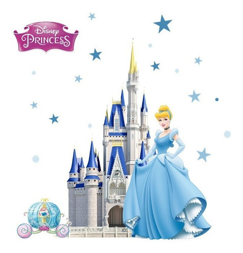 Decoración Cuarto Cenicienta Princesas Disney Castillo 80x60