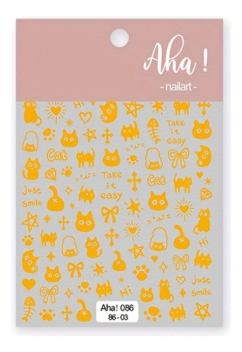 5 Pegatinas Autoadhesivas For Uñas Con Diseño De Gato De