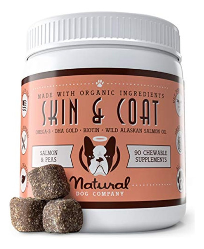 Natural Dog Company Masticables Para Piel Y Pelaje, Sabor A