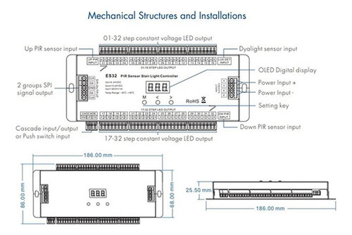 Controlador De Luz De Escalera Con Sensor Pir Es32 De 32