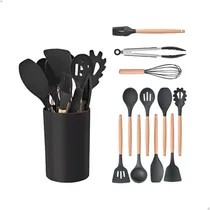 Comprar Kit 12 Peças Utensílios De Cozinha Silicone Espátula Colher