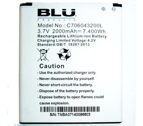 Imagen 1 de 5 de Pila Bateria Blu Studio 5.0 Hd D532 D534 C706043200l E/g