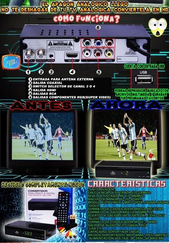 Super Decodificador Digital Hd Usb Rca Graba Y Reproduce Tv