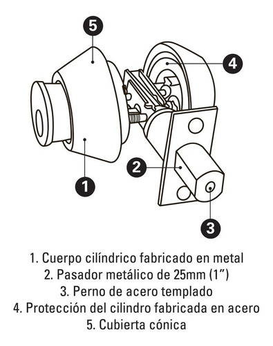 Chapa Puerta Cerradura Cerrojo Llave-llave (mayoreo) Hermex