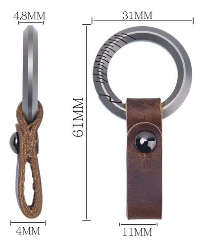 Llavero Clásico Unisex Cintura Cinturón Hebilla Titanio