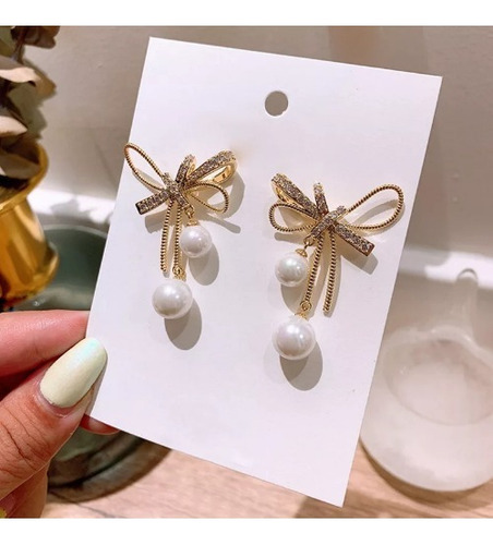 ~! Pendientes Inés Con Colgante De Perla En Forma De Encaje