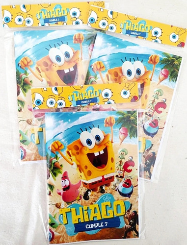 X5 Libritos + Colores Personalizados Sorpresitas Bob Esponja