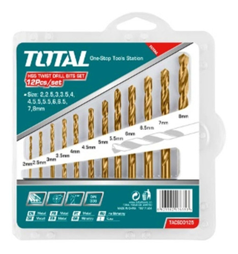 Set Brocas Metal Hss Total Tools Tacsd0125