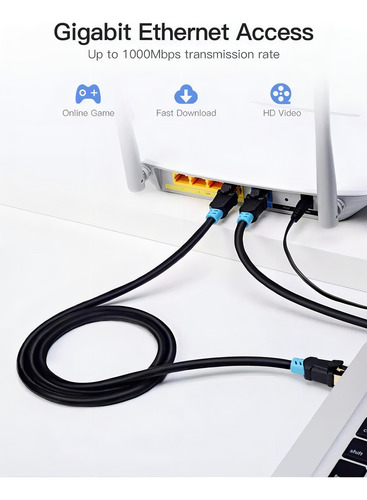 Cable De Red Vention Cat6 Certificado - 0,75 Metros - Blindado Reforzado - Premium Patch Cord - Sstp Rj45 Ethernet 1000 Mbps - 250 Mhz - Cobre - Pc - Notebook - Servidores - Blanco - Vap-a06-b075