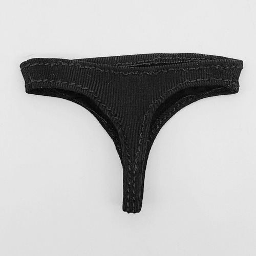6 Lencería Breve Para Mujer A Escala 1:6 Cosida Negro