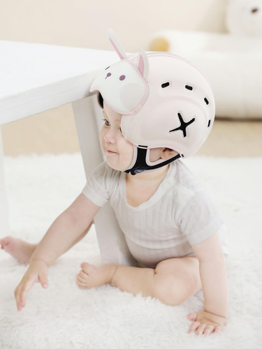 Casco De Seguridad Bebé Protector Cabeza Ajustable Transpira Rosa Pálido Nombre Del Diseño