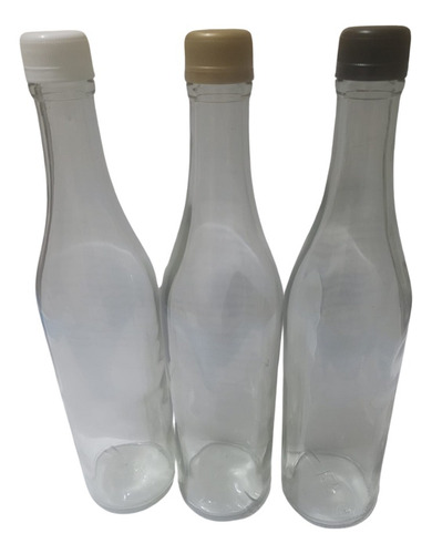 Botella Vidrio 600 Ml 12 Piezas Tapa Dorada 600 Ml