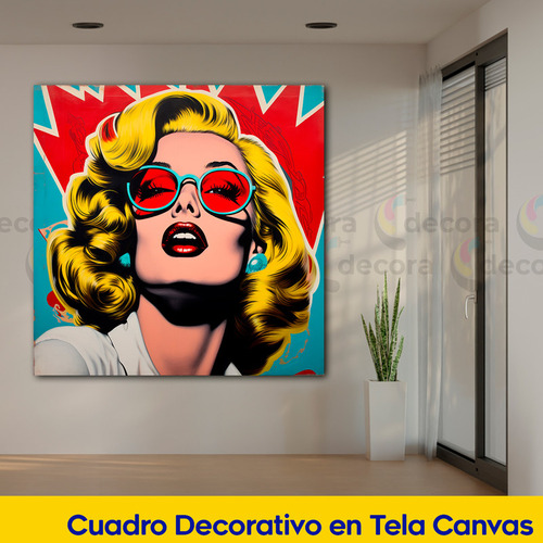 Cuadro Canvas Marilyn Monroe Pop Art Abstracto 90x90 Arte4