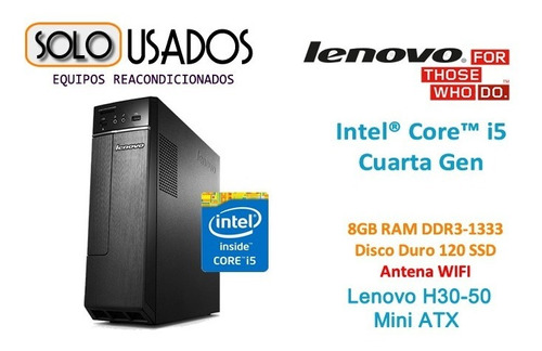 Computador Core I5, 8gb Ram, Ssd 120gb, Wifi Lenovo H30 Slim