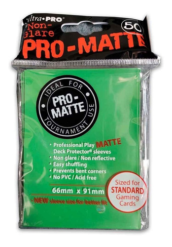 Protectores Ultra Pro Standard 50 Unidades - Verde Mate