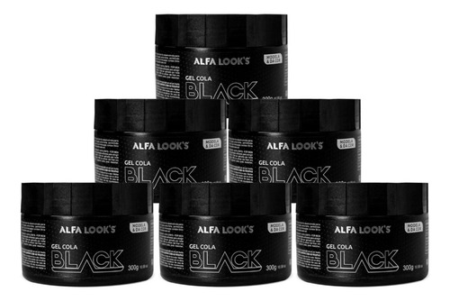 Kit 6x Gel Cola Black Escurecedor De Fios 300g Alfa Look's