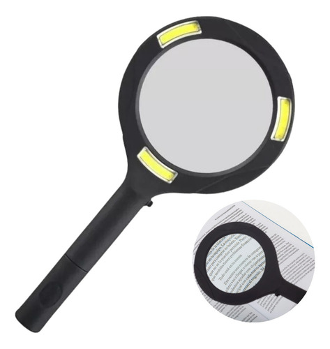 Lupa De Lectura Con Luz Led Aumento 3x 250 Lúmenes Día Noche