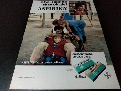 (pb413) Publicidad Clipping Aspirina Bayer * 1981