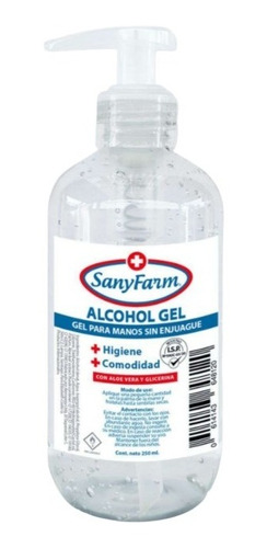 Alcohol Gel 70° De 1 Lt. Sanyfarm Con Aloe Vera Y Glicerina