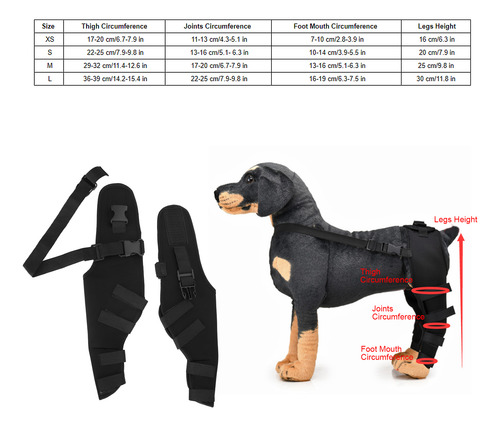Protector De Patas Traseras Para Perros Rodillera Ajustable