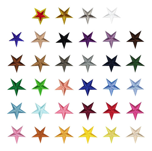 34 Parches Bordados De Estrellas Para Planchar, Parches Para