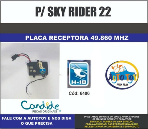 Sky Rider 22  6406 - H-18 - Placa Receptora 49.860 Mhz