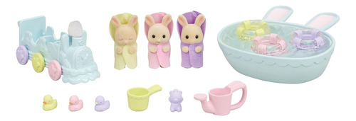 Calico Critters Set Bebes, Tina De Baño Y Tren Ternurines