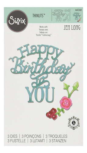 Scrapbook Suaje De Corte 3 Pieza Frase Happy Birthday To You Color Plateado