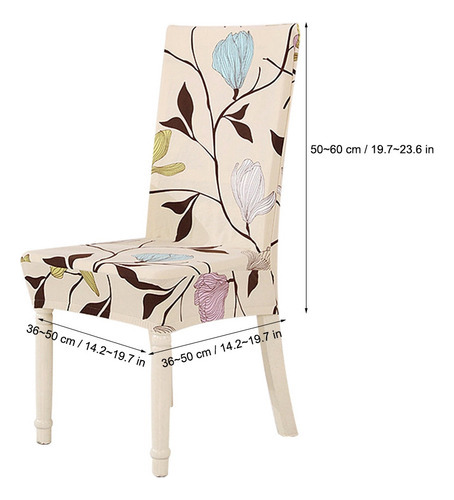 Funda De Silla Elástica Con Estampado De Poliéster Extraíble