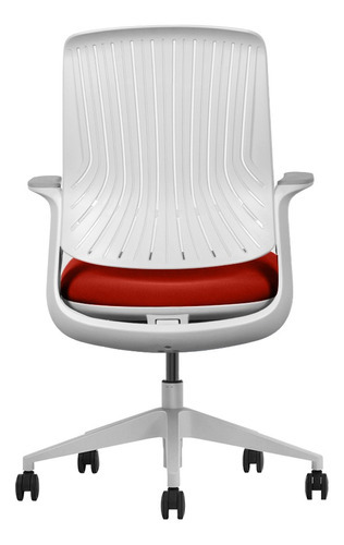 Silla Ejecutiva Ergonómica De Escritorio Ferrini Oficina F3 Color Rojo Material del tapizado Malla