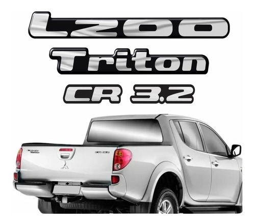 Emblema Adesivo Resinado Mitsubishi L200 Triton Cr 3.2 Lt002