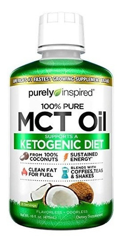 Mct Oil 475 Ml 31 Servicios 100% Aceite De Coco Keto