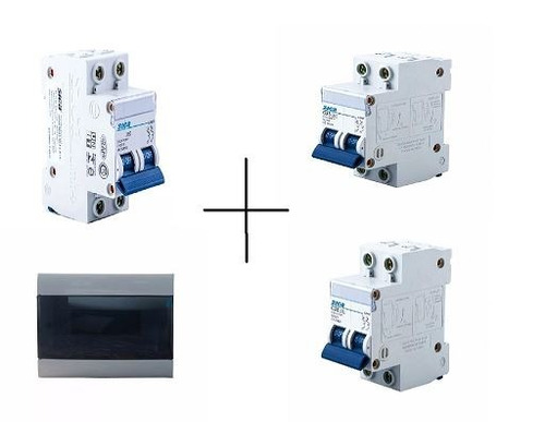 Kit 2 Térmicas 10a32amp + 1 Disyuntor 40amp + Caja 8 Modulo.