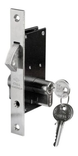 Imagen 1 de 4 de Cerradura Gancho Cisa Cilindro Europerfil 30mm Doble 3 Llave