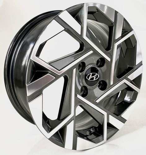 Rodas Hyundai Hb20 Aro 15 4x100 (jogo) +bicos Cor Grafite Diamantado