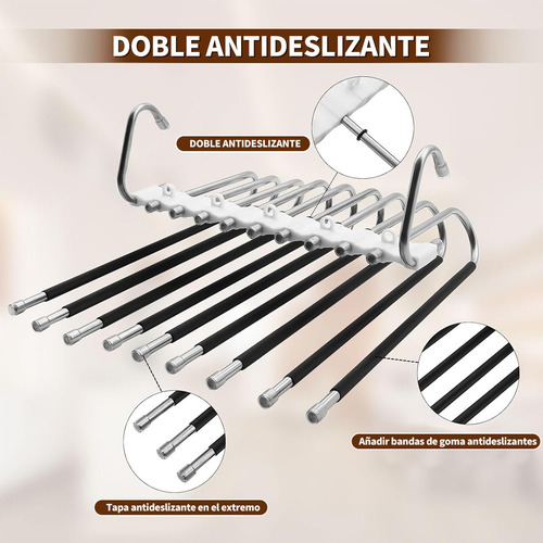 2pcs Gancho Pantalones Organizador Multiple Ahorra Espacio