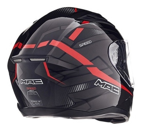 Casco Moto Integral Mac Speed Riot Negro Oficial Devotobikes
