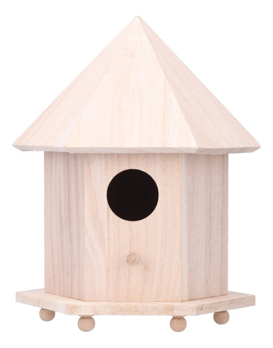 Soporte De Madera Para Anidar Con Casita Para Pájaros Y Come