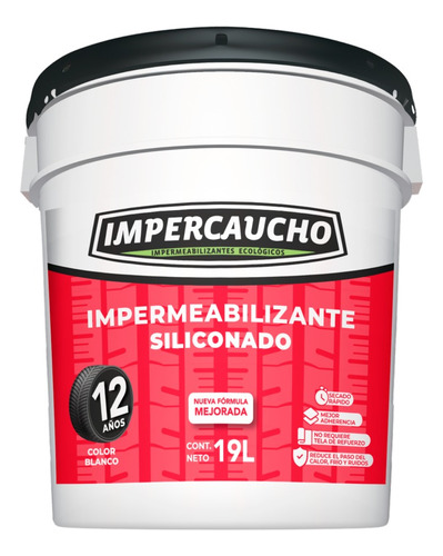 Impermeabilizante Color Blanco 19 Lt Impercaucho 12 Años