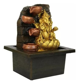 Fuente De Agua Ganesha Dorada Ch Ii Alto: 20 Cms 