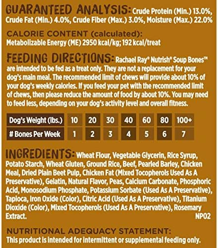 Rachael Ray Nutrish Soup Bones Dog Treats, Sabor A Carne Y C